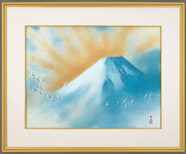 Free shipping Yokoyama Taikan Sacred Mountain Flying Crane Painting Print Saibiban Silkscreen, Artwork, Prints, Silkscreen