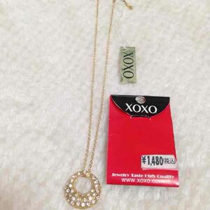  new goods * regular price 1480 jpy *XOXO Kiss Kiss * ring pave zirconia necklace Gold color 