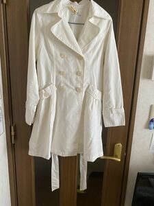  girl trench coat spring coat 150cm eggshell white 