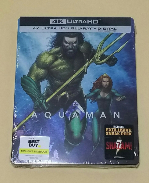 【US盤 限定品】アクアマン 4KUHD+Blu-ray スチールブック BESTBUY限定 AQUAMAN ブルーレイ ジェイソン・モモア シャザム