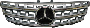 【M's】W164 BENZ AMG Mクラス 前期 (2005y-2008y) 後期ルック グリル (メタリックシルバー) MLクラス 後期スタイル フロントグリル 1960