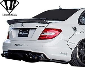 【M's】W204 AMG C63 後期 (セダン用) Liberty Walk LB-WORKS リアディフューザー＋サイドスポイラー／／FRP製 エアロ リバティーウォーク