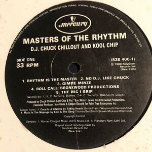 D.J. Chuck Chill Out & Kool Chip / Masters Of The Rhythm UK盤LP