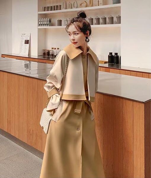 トレンチコート ロングコート チェスターコート ラグランスリーブ ゆったり オシャレ グレンチェック カジュアル 大きめ オーバー