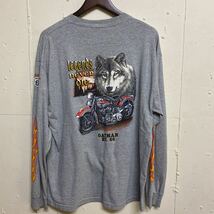 ROUTE66 狼 ウルフ 柄 ロングTシャツ 長袖Tシャツ 長袖 ロンT XL 古着_画像2