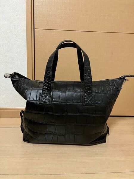 LEATHER美品 JEWLES レザージュエルズ 型押しクロコダイル　バッグ　 ハンドバッグ クロコ　型押し　鰐