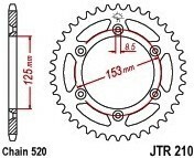 JTR210.40 リヤスプロケット Honda Off Road CRM250 K,K2,L Japan91 XR250 Baja Japan97-07　等