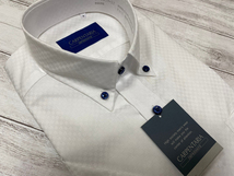 CARPENTARIA/カーペンタリア　Sサイズ　ホワイトドビー半袖ドレスシャツ　ワイシャツ　　817_画像2