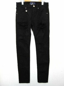 *[ free shipping ][ unused ]retiRady jeans size 23 lady's full length / damage processing black black W23 #L25936SSS22-220407-50