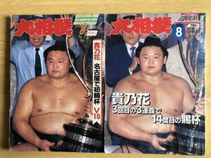 【2冊】大相撲 平成7年・8年 名古屋場所総決算号 1995年・1996年 読売新聞 貴乃花 優勝 月刊