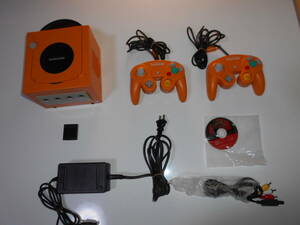 清掃動作品 本体 オレンジ　DOL-001 電源 DOL-002 コントローラー　DOL-003 任天堂 ＡＶケーブル　メモリーカード　GC　ゲームキューブ