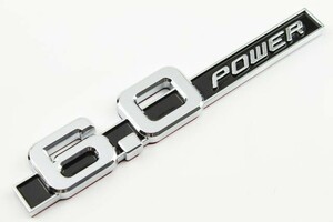 送料込 高級感抜群ベンツ風6.0powerエンブレムハッタリにもどうぞ カー用品 外装パーツ カーアクセサリー 車バイク エンブレム ステッカー