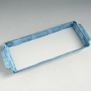 長角皿 手描き青のふち 1枚, 和食器, 皿, 中皿