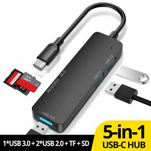 USB Cハブ,3.0タイプC,5 in 1,マルチアダプター,SDリーダースロット付き