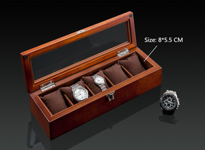 【送料無料/税込】新しい ディスプレイボックス ５スロット オーガナイザー 腕時計 木製ケース ファッション ウォッチ 収納ボックの商品画像