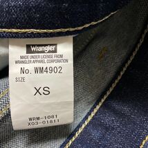 4A【着少】Wrangler ラングラー WM4902 ストレッチ デニム ジーンズ ジーパン パンツ XS STRAIGHT ストレート 濃紺 ネイビー 格安_画像7