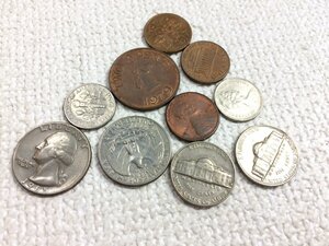 §　B43839　古銭　10枚　まとめ売り　硬貨　コイン　アメリカ　カナダ　1ドル　＄　USA　海外古銭　アンティーク　コレクション