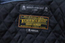 新品同様 12AW mastermind JAPAN × NEIGHBORHOOD ネイバーフッド THUNDER BOLT サンダーボルト レザー ライダース ジャケット 紺 Y-308727_画像5