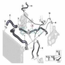 BMW F45 F46 F48 X1 F39 X2 ウォーターホース クーラントホース(ウォーターポンプ～ヒートエクスチェンジャー) 218i 18i 17127617376_画像2