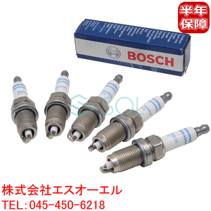 VW ジェッタ3(1K2) ニュービートル(9C1 1C1) 2.5 スパークプラグ 5本セット(1台分) BOSCH製 101905601F 101905601B 101905603B