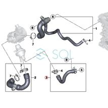 BMW F32 F36 F07 F10 F11 ウォーターホース クーラントホース(シリンダーヘッド～サーモスタット) 420i 420iX 428i 528i 11537603514_画像3