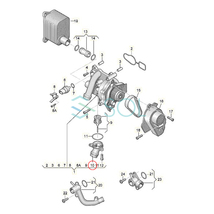 アウディ Q5(8RB) サーモスタットハウジング カバー 06J121121 出荷締切18時_画像4