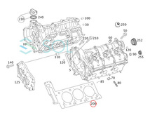 ベンツ W219 X204 W164 R230 R171 シリンダーヘッドガスケット 右側 CLS350 GLK350 ML350 SL350 SLK350 2720161620 2720161920 2720161120_画像3