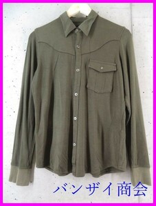 009c29* superior article. * made in Japan *Lounge Lizard Lounge Lizard long sleeve stretch shirt 3/ khaki / jacket / men's / man 