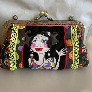 ロラライハリス がま口ポーチ ハンドメイド