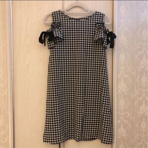 ワンピース トッコクローゼット ギンガムチェック オフショルダー リボン