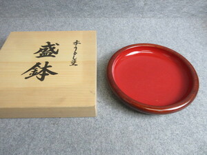 [B29174] 木曽塗 盛鉢 / 本漆 ケヤキ製 箱入り 漆器 漆芸