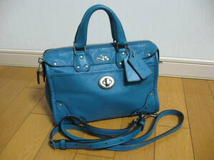  prompt decision Coach COACH handbag / diagonal .. shoulder bag 2way 33690 rider 24sa che ru Turn lock blue green 