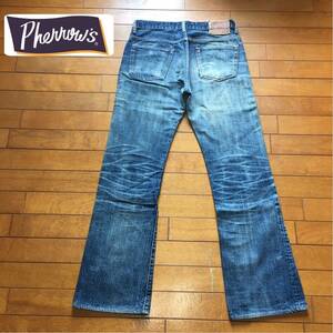 * [ STORMY BLUE Pherrow's ]* Vintage ботинки cut Denim брюки * размер 30 степень *P219