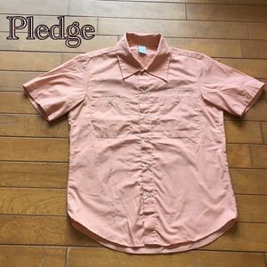 ★【 Pledge 】★ ポリコットン 半袖ワークシャツ★サイズ46★ i-358
