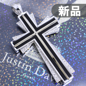 Новый неиспользованный Джастин Дэвис Diamond Cross Pendant Super Luxury Super Rar
