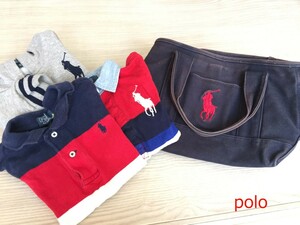 ■　polo ralph lauren ポロ ラルフローレン 24M 90㎝ パーカー ポロシャツ ×2 ３着セット 子供服 バッグ付き ★