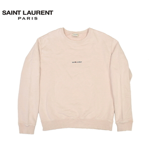 SAINT LAURENT PARIS サンローランパリ 18SS フロントロゴ ダメージ加工スウェット Mサイズ ライトピンク 498282 YB2MF