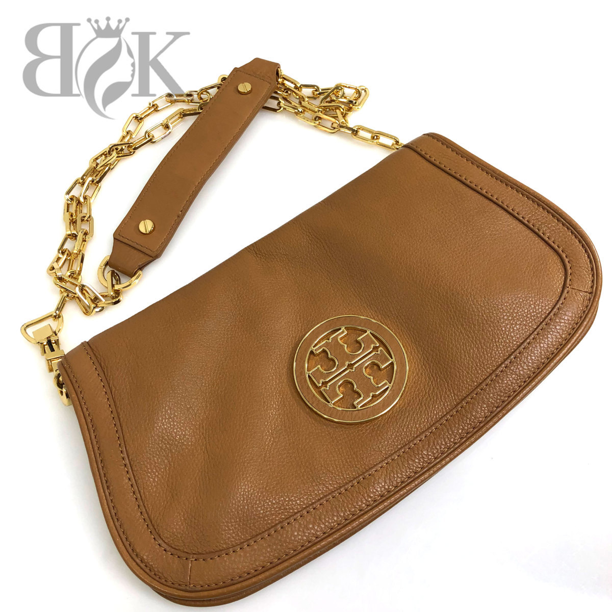 トリーバーチ アマンダ レザー 2WAY チェーン ショルダー クラッチバッグ ブラウン系 レディース Tory Burch ★