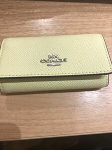 ■値下げOK■COACH 6 リング キーケース クロスグレイン レザー