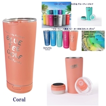 ■ 送料無料 1Coral【VIBE -BLUE TEE GOLF コラボ】ブルーティーゴルフ【ブルートゥース スピーカー + 18オンス ボトル 500ml】 保温 保冷_画像1