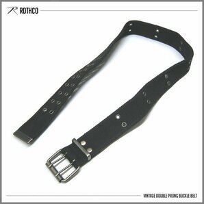 [送料260円]ROTHCO 新品 ビンテージ コットン ダブルピン ベルト(黒/S) BELT バックル コットン キャンバス 無地の画像2