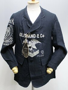 BY GLAD HAND (バイグラッドハンド) FOR SMOKING - LINEN JACKET / リネンジャケット BYGH-20-SS-01 未使用品 ネイビー size L