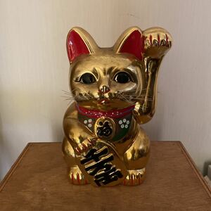  maneki-neko savings box quotient ... retro Showa Retro gold pika