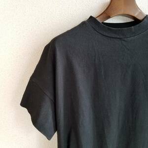 MILKFED. ミルクフェド Tシャツ ワンピース ミニ丈 無地 半袖 ブランドロゴ クルーネック ベーシック 着回し ブラック ワンサイズ aa359