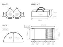 新品 未開封 DOD カマボコテント 3M カーキ T5-689-KH KAMABOKO TENT 送料無料_画像5