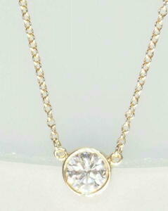 TIFFANY&Co Tiffany one bead diamond 0.38ct L sa Pele ti visor yard K18YG necklace large grain diamond 