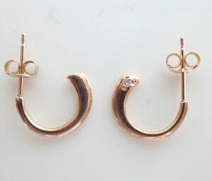  Agete hoop earrings Gold diamond K10 agete 0.01 hook earrings 