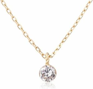  Agete mystery diamond necklace 0.1ct agete K18 one bead diamond 