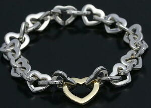  Tiffany SV925x750YG Heart link bracele chain bracele 