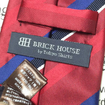 ブリックハウス BRICK HOUSE 美品 未使用品 微光沢 ネクタイ 斜めストライプ ウォッシャブル ミックス L-007175 ゆうパケット_画像5